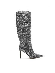 MICHAEL Michael Kors Kozaki Dawn Heeled Boot 40F5DWHB7S Srebrny. Szare kozaki MICHAEL Michael Kors, bez wzorów, z materiału, bez obcasa, na szpilce, bez zapięcia. Za 1,689.00 zł.