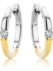 Revoni Złote kolczyki-kreole z diamentami rozmiar: onesize. Szare kolczyki Revoni, z diamentem, złote. Za 1,935.99 zł.