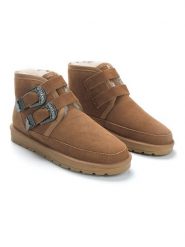 NICEBAY Skórzane botki zimowe "Garci" w kolorze jasnobrązowym rozmiar: 39. Brązowe botki NICEBAY, bez wzorów, z materiału, bez obcasa, bez zapięcia. Za 237.58 zł.