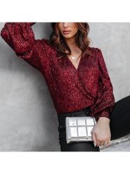 Milan Kiss Bluzka w kolorze bordowym rozmiar: M. Czerwone bluzki Milan Kiss, m, bez wzorów, bez kołnierzyka, bez ramiączek. Za 131.43 zł.