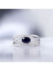 CARATELLI Złoty pierścionek "Rien que Toi" z diamentami rozmiar: 58. Niebieskie pierścionki CARATELLI, z diamentem, złote. Za 1,810.12 zł.