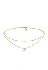Elli Damski Choker warstwowy Kule z kryształami w srebrze próby 925 Sterling Silver Naszyjniki 1 ct. Szare naszyjniki Elli, z materiału, srebrne. Za 328.99 zł.
