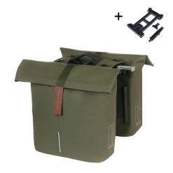 Torba tylna z poliuretanu Basil City Mik 2.0. Zielone torby sportowe BASIL, bez wzorów, z materiału. Za 454.95 zł.