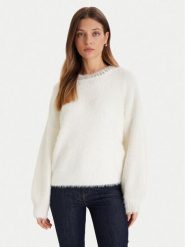Guess Sweter W5BR58 Z3BH0 Biały Regular Fit. Białe swetry Guess, xs, z aplikacjami, z syntetyku, bez ramiączek. Za 479.99 zł.