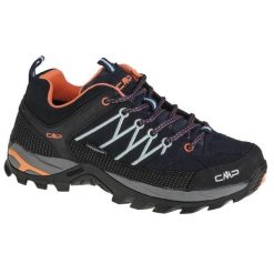 Damskie Niskie buty trekkingowe CMP Rigel waterprof. Czarne trekkingi CMP, bez wzorów, z materiału, bez zapięcia, outdoorowe. Za 298.88 zł.