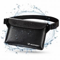 Wodoodporna Saszetka Na Telefon Nerka Etui Pas Biodrowy Czarna. Czarne nerki i saszetki Wozinsky, bez wzorów, sportowe, bez dodatków. Za 24.99 zł.
