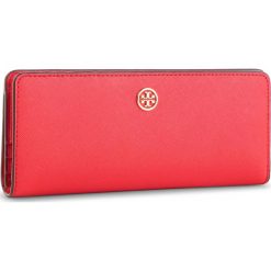 Duży Portfel Damski TORY BURCH - Robinson Slim Wallet 52704 Brilliant Red 612. Czerwone portfele Tory Burch, ze skóry. Za 769.00 zł.