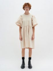 InWear Sukienka codzienna Kisumeiw 30108509 Beżowy Loose Fit. Brązowe sukienki InWear, na co dzień, l, bez wzorów, z bawełny, bez kołnierzyka, bez ramiączek, proste. Za 279.99 zł.