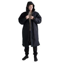 Parka z długimi rękawami Dryrobe Nexus. Czarne płaszcze DRYROBE, l, bez wzorów, z materiału, eleganckie, bez kaptura. Za 934.00 zł.