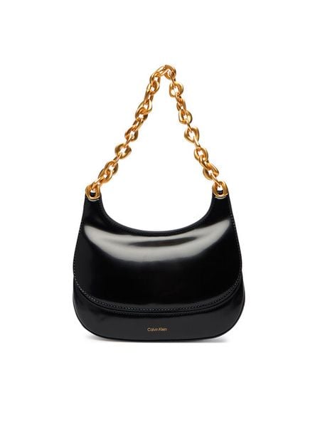 Calvin Klein Torebka Chain Shoulder Bag LV04F3403G Czarny. Czarne torebki klasyczne Calvin Klein, bez wzorów, ze skóry, bez dodatków. Za 569.99 zł.