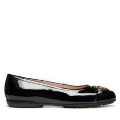 Baleriny Geox. Czarne baleriny Geox, bez wzorów, bez obcasa, bez zapięcia. Za 259.99 zł.