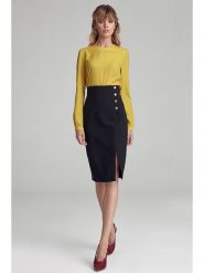 Nife Spódnica w kolorze czarnym rozmiar: 42. Czarne spódnice Nife, bez wzorów, midi. Za 118.28 zł.