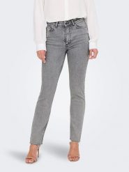 JDY Dżinsy "Lullu" - Slim fit - w kolorze szarym rozmiar: L/L32. Szare jeansy JDY, l, bez wzorów, klasyczne, z podwyższonym stanem. Za 79.40 zł.