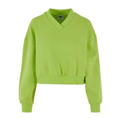 Bluza Damska Z Przyciętym Dekoltem W Szpic. Żółte bluzy Urban Classics, l, bez wzorów, bez kaptura. Za 122.99 zł.