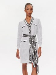 KARL LAGERFELD Kardigan 235W2006 Szary Regular Fit. Szare swetry KARL LAGERFELD, l, bez wzorów, z syntetyku, bez ramiączek. Za 1,399.00 zł.