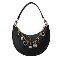 Torebka Guess. Czarne torebki klasyczne Guess, z aplikacjami, klasyczne, bez dodatków. Za 609.99 zł.