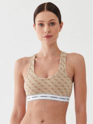 Guess Biustonosz top Carrie O97C01 KBOE1 Beżowy. Brązowe biustonosze Guess, z aplikacjami, z bawełny. Za 89.99 zł.