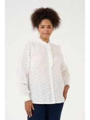 KAFFE curve Bluzka w kolorze białym rozmiar: 46. Białe bluzki KAFFE curve, bez wzorów, z bawełny, bez kołnierzyka, bez ramiączek. Za 78.99 zł.