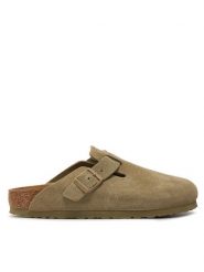 Birkenstock Klapki Boston Leve 1025844 Zielony. Zielone klapki Birkenstock, bez wzorów, ze skóry, bez obcasa, bez zapięcia. Za 679.99 zł.