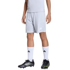 Spodenki krótkie dla dzieci adidas Entrada 26. Szare szorty adidas, bez wzorów, z poliesteru, młodzieżowe. Za 51.99 zł.