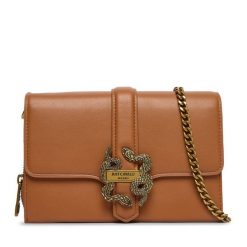 Torebka Just Cavalli. Brązowe kopertówki Just Cavalli, bez wzorów, wizytowe, bez dodatków. Za 549.99 zł.