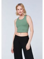 Detto Fatto Top sportowy w kolorze czarno-zielonym rozmiar: XS. Czarne topy sportowe Detto Fatto, xs, bez wzorów, outdoorowe. Za 82.99 zł.