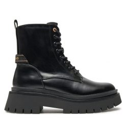 Trapery Pepe Jeans. Czarne traperki Pepe Jeans, bez wzorów, z jeansu, bez obcasa, bez zapięcia. Za 619.99 zł.