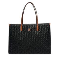 Torebka Tommy Hilfiger. Czarne shopper bag Tommy Hilfiger, bez wzorów, bez dodatków. Za 749.99 zł.