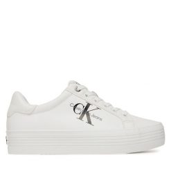 Tenisówki Calvin Klein Jeans. Białe trampki Calvin Klein Jeans, bez wzorów, z jeansu, bez zapięcia. Za 459.99 zł.