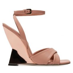 Sandały Pollini. Czerwone sandały Pollini, bez wzorów, bez obcasa, na koturnie, bez zapięcia. Za 1,939.00 zł.