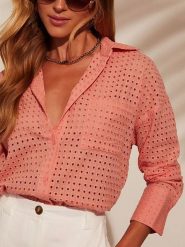 LA Angels Koszula w kolorze łososiowym rozmiar: S. Pomarańczowe koszule LA Angels, s, bez wzorów, z bawełny, bez kołnierzyka, bez ramiączek. Za 122.38 zł.