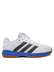 Adidas Buty halowe Stabil Jr IE1087 Biały. Białe buty treningowe adidas, bez wzorów, z materiału, bez zapięcia. Za 219.99 zł.