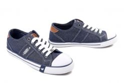 Mustang 26M0043004 navy, trampki damskie. Niebieskie trampki Mustang, bez wzorów, bez zapięcia. Za 249.90 zł.