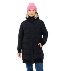 Damska kurtka puchowa Protest Kooky. Czarne kurtki Protest, na zimę, bez wzorów, z puchu, eleganckie, bez kaptura. Za 737.50 zł.