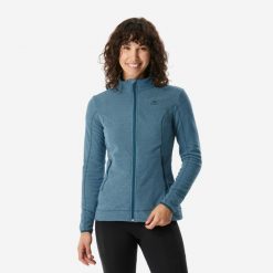Polar turystyczny damski Quechua MH100 zamek. Niebieskie bluzy z polaru QUECHUA, m, bez wzorów, z materiału, trekkingowe. Za 69.99 zł.
