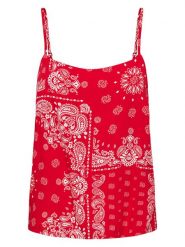 ONLY Top w kolorze czerwonym rozmiar: XS. Czerwone topy ONLY, xs, bez wzorów, z wiskozy, bez kołnierzyka, bez ramiączek. Za 61.89 zł.