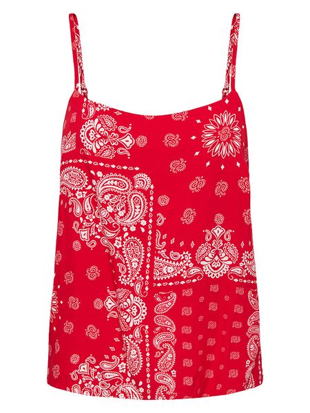 ONLY Top w kolorze czerwonym rozmiar: XS. Czerwone topy ONLY, xs, bez wzorów, z wiskozy, bez kołnierzyka, bez ramiączek. Za 67.09 zł.