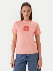 Calvin Klein Jeans T-Shirt LV047F819G Pomarańczowy Classic Fit. Brązowe t-shirty Calvin Klein Jeans, xs, bez wzorów, z bawełny, bez kołnierzyka, bez ramiączek. Za 129.99 zł.