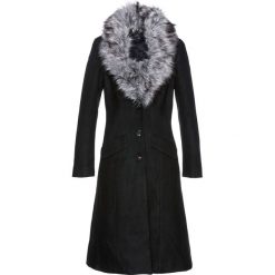 Płaszcz ze sztucznym futerkiem. Zielone płaszcze bonprix, bez wzorów, bez kaptura. Za 269.99 zł.