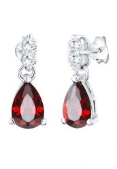 Elli Damska zawieszka do ucha Kropla Elegancka Czerwona z Kryształkami Cyrkonii w srebrze 925 Sterling Silver Kolczyki 1 ct Damski. Czerwone kolczyki Elli, z cyrkonią, srebrne. Za 328.99 zł.