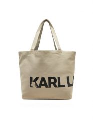 KARL LAGERFELD Torebka A1W50060 Beżowy. Brązowe shopper bag KARL LAGERFELD, bez wzorów, z materiału, bez dodatków. Za 199.99 zł.