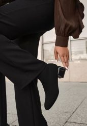 Czarne Botki Vices na Stożkowym Obcasie ze Skarpetkową Cholewką Aturrie. Czarne botki Born2be, bez wzorów, z jeansu, eleganckie, bez obcasa, na obcasie, bez zapięcia. Za 119.99 zł.