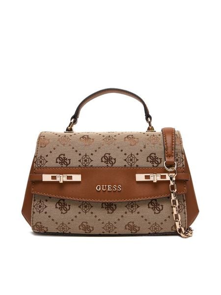 Guess Torebka Melinda HWJP99 02200 Brązowy. Brązowe torebki klasyczne Guess, z aplikacjami, z materiału, bez dodatków. Za 639.99 zł.