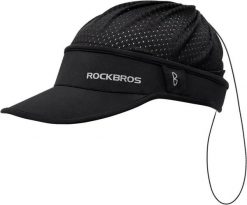 Czapka letnia ochrona przeciwsłoneczna ROCKBROS. Czarne czapki z daszkiem ROCKBROS, na lato, bez wzorów, z bawełny, eleganckie. Za 63.60 zł.