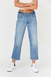 7 FOR ALL MANKIND Błękitne jeansy damskie THE MODERN STRAIGHT TRILIG. Niebieskie jeansy 7 for all mankind, bez wzorów, z bawełny. W wyprzedaży za 499.99 zł.