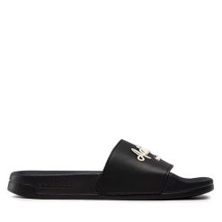 Klapki adidas. Czarne klapki adidas, bez wzorów, sportowe, bez obcasa, bez zapięcia. Za 129.99 zł.