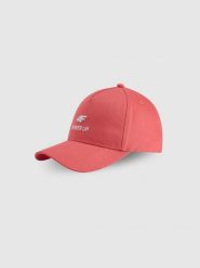 4F Czapka z daszkiem strapback uniseks - różowa S/M. Czerwone czapki z daszkiem 4f, bez wzorów, z materiału. Za 79.99 zł.
