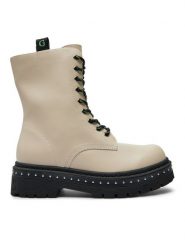 Guess Trapery Joya FL7JYA LEA10 Écru. Traperki Guess, z aplikacjami, ze skóry, bez obcasa, bez zapięcia. Za 879.99 zł.