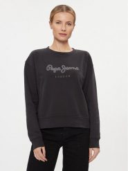 Pepe Jeans Bluza Harley PL581402 Czarny Relaxed Fit. Czarne bluzy Pepe Jeans, xl, bez wzorów, z bawełny, bez kaptura. Za 219.99 zł.