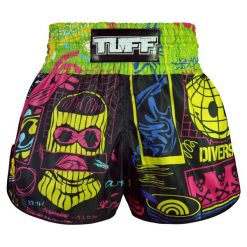 Spodenki treningowe TUFF Neon Graffiti. Czarne szorty sportowe TUFF, bez wzorów. Za 149.00 zł.